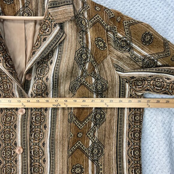 Vtg JMS Womens Tapestry Jacket Boho Southwestern Aztec Jacquard Blazer 90s - 22W - Picture 8 of 14